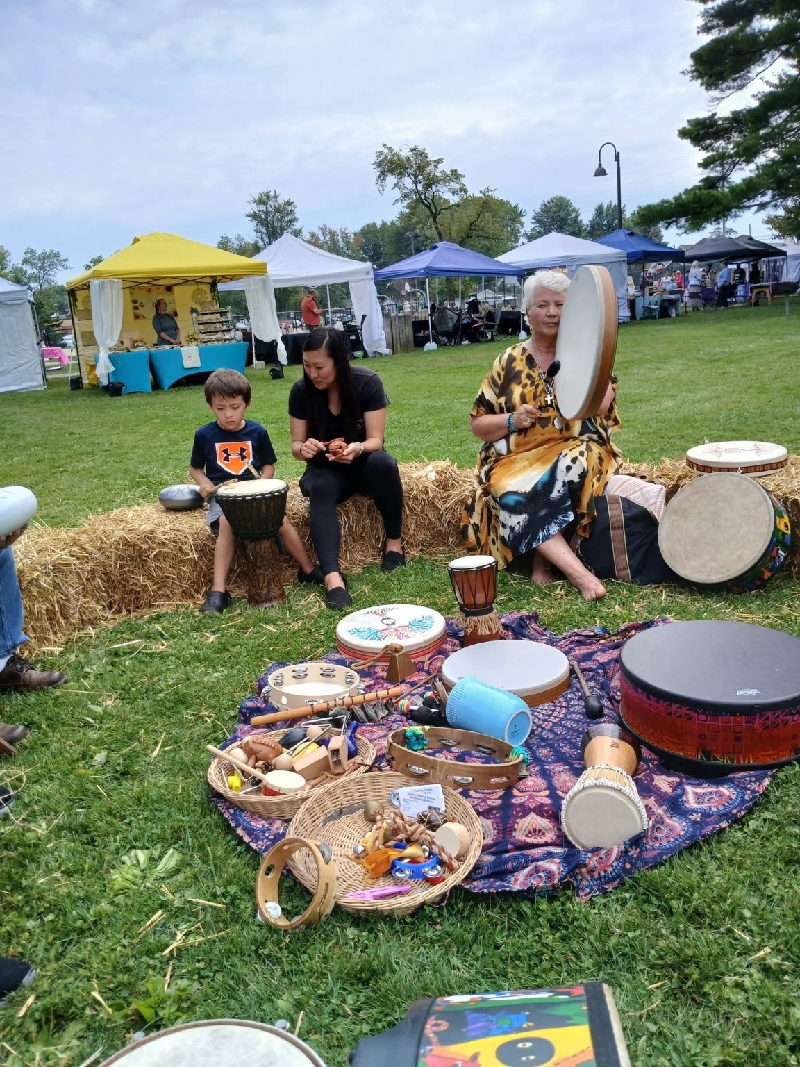 Outdoor community drum circle